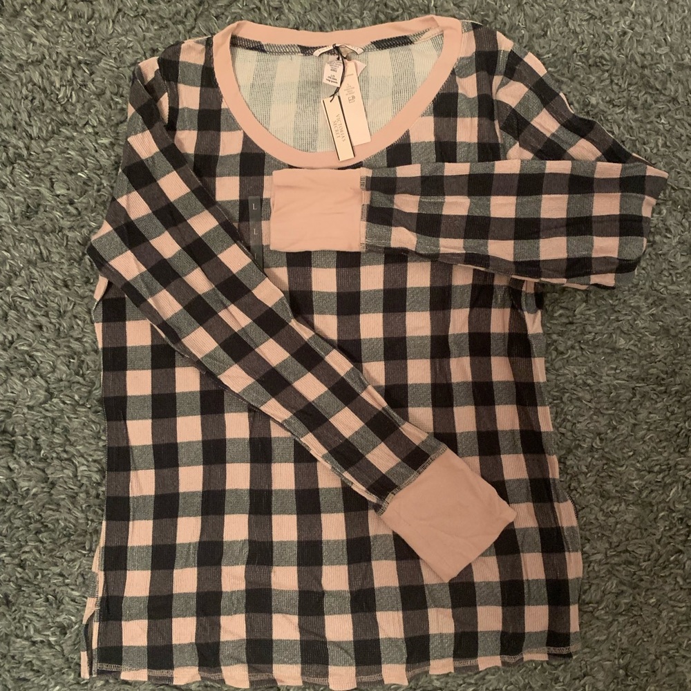 Victoria’s Secret Checkered Long Sleeve PJ Top
